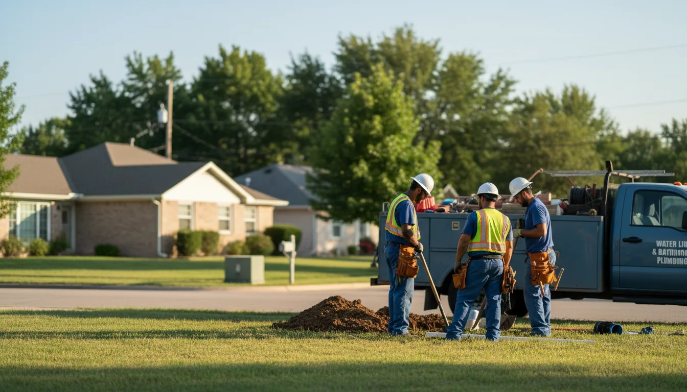 Residential water line and bathroom plumbing service in Gotebo, OK